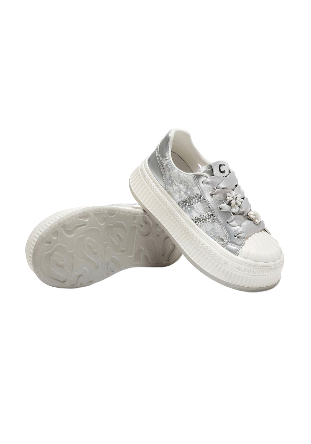 C.BANNER丨Shell head silk ribbon lace low-top sneakers - PSYLOS 1, C.BANNER丨Shell head silk ribbon lace low-top sneakers, Chunky Sneakers, C.BANNER, PSYLOS 1